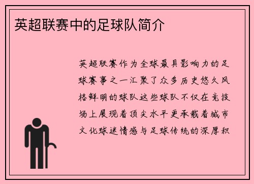 英超联赛中的足球队简介